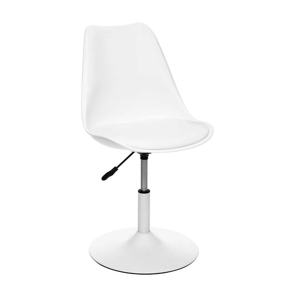Párnázott műanyag szék, állítható magassággal, fehér - ROULETTE - Butopêa